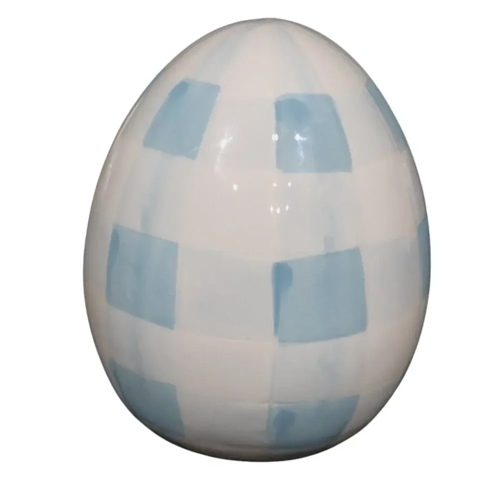Martha Stewart Pastel Plaid Ceramic Easter Eggs Set of 4 Spring Decor NEW